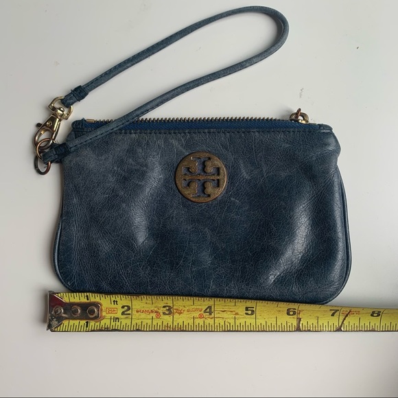 Tory Burch blue leather wristlet pouch - Picture 11 of 16